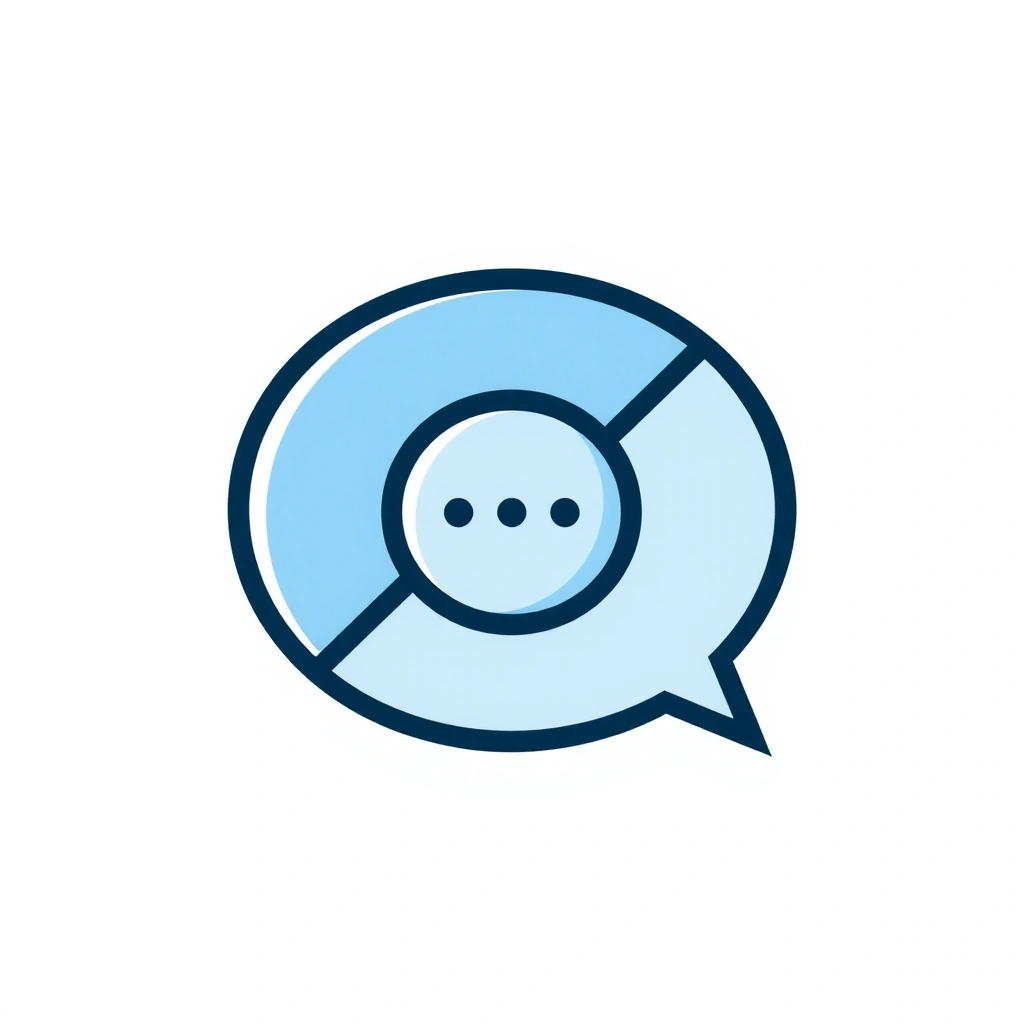 Stylisiertes Sprechblasen-Symbol, das Kommunikation darstellt